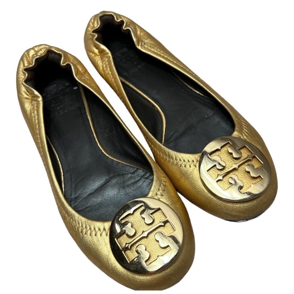 Tory Burch Metallic Gold Ballet Flats Size 5